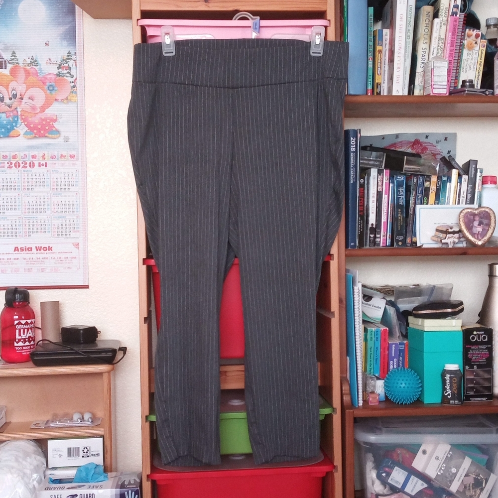 Gray Pinstripe Torrid Pixie Pants Size 2